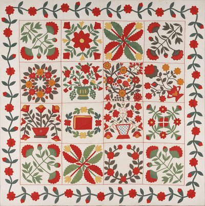 "Colcha de álbum", Baltimore, Maryland, c.1861 de Martha E. Keech