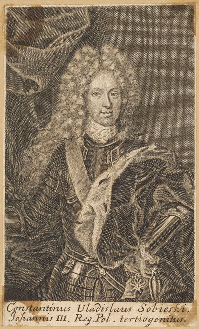 Constantinus Vladislaus Sobieski, tercer hijo de Juan III, rey de Polonia [Konstanty Władysław Sobieski] de Martin Bernigeroth