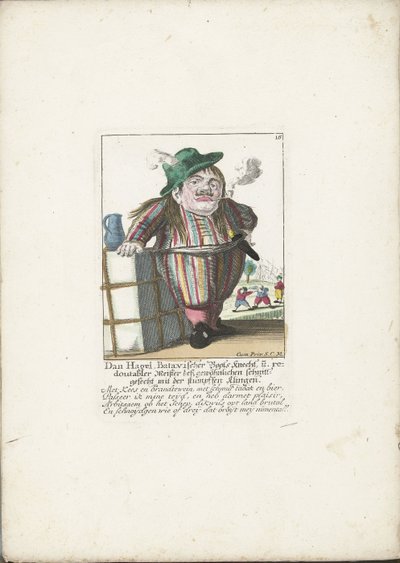 El dwerg Dan Hagel como marinero holandés, alrededor de 1710 Dan Hagel, barquero bátavo y maestro redoblado de la batalla ordinaria de corte con la hoja roma (título sobre el objeto) Il Callotto resurcitato o Cabi enano recién amueblado de Martin Engelbrecht (attributed to)