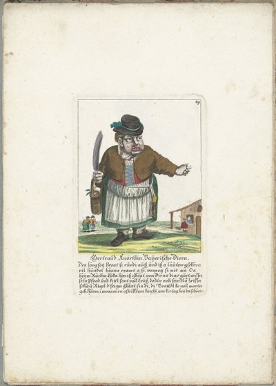 El dwerg Gertraud Knörtzlin, hacia 1710 Gertraud Knörtzlin, Baijerische Diern (título sobre el objeto) Il Callotto resurcitato o Gabinete pequeño recién amueblado (título de la serie) de Martin Engelbrecht (attributed to)