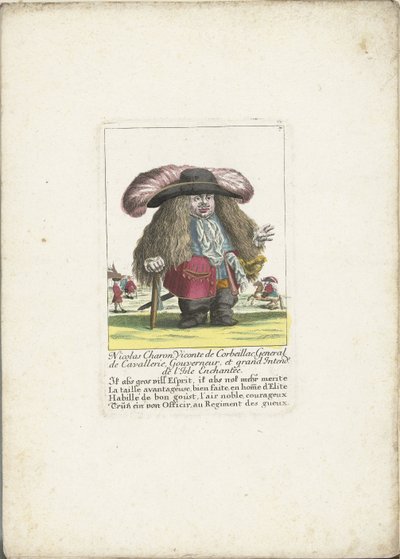 El enano Nicolás Caronte como general de caballería, ca. 1710 Nicolas Charon, Viconte de Corbeillac, General de Cavallerie, Gouverneur, et grand Intendt. de l