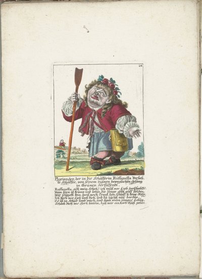 De dwerg Ploriander como pastor, hacia 1710 Ploriandro, el pastor enamorado de la pastora Ruffanella, rompiendo a llorar con su propia canción conmovedora (título sobre objeto) Il Callotto resurcitato o Gabinete recién amueblado (serie de Martin Engelbrecht (attributed to)
