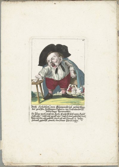 El dwerg Veith Schöberl von Gümpendriel, hacia 1710 Nace Veith Schöberl von Gümpendriel, la gran Hollhippen Fabrica en Crabatendörffl, pariente de Niderlag (título sobre el objeto) Il Callotto resurcitato o gabinete pequeño recién amueblado (serie ti de Martin Engelbrecht (attributed to)