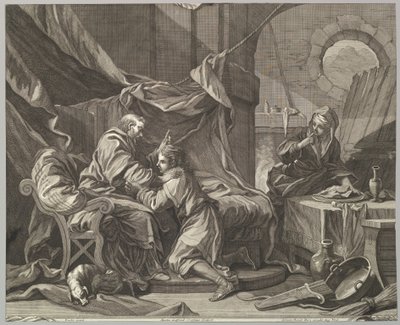 Isaac bendiciendo a Jacob, siglo XVIII de Martin Gottfried Crophius