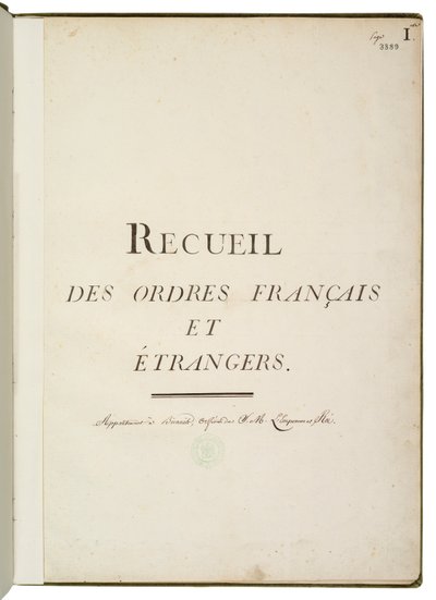 Recueil des ordres français et étrangers de Martin Guillaume Biennais
