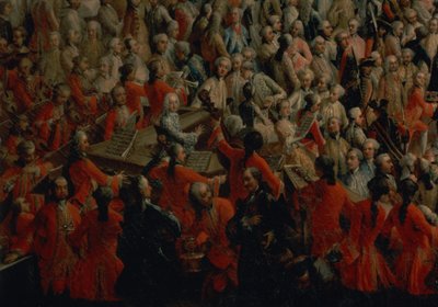 Banquete de la corte en la Gran Antecámara del Palacio de Hofburg, Viena (detalle) de Martin II Mytens or Meytens