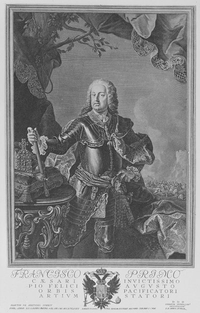 Francisco I, Emperador del Sacro Imperio Romano, grabado por Philipp Andreas Kilian de Martin II Mytens or Meytens