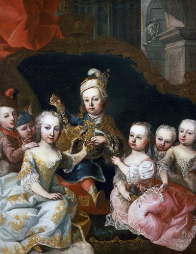 Retrato de José II de niño con sus hermanos (Viena) de Martin II Mytens or Meytens