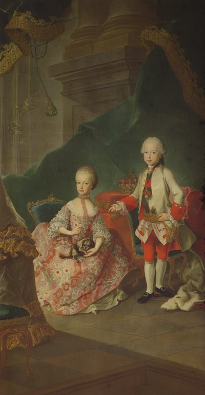 Dos hijos de la emperatriz María Teresa de Austria, Leopoldo (luego emperador Leopoldo II) y su hermana la princesa María Cristina de Martin II Mytens or Meytens