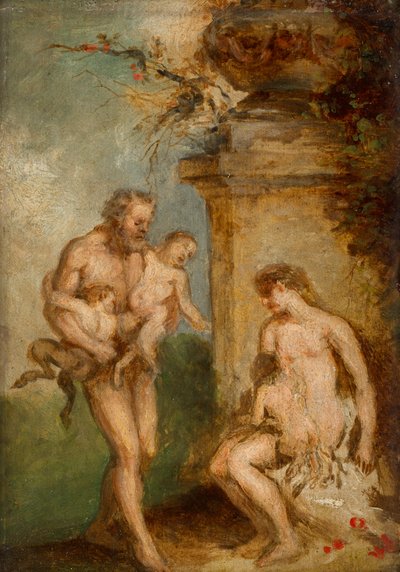 La educación de los niños sátiros de Martin Johann Schmidt