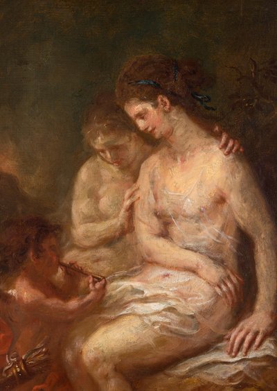 Dos ninfas con Cupido de Martin Johann Schmidt