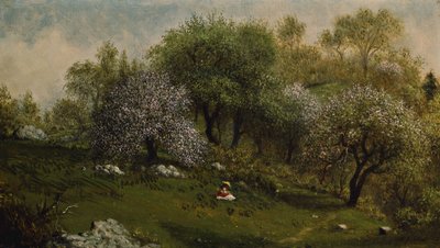 Chica en una Colina, Flores de Manzano de Martin Johnson Heade