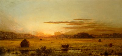 Amanecer, praderas de Hoboken, c.1875-1885 de Martin Johnson Heade