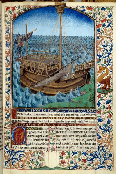 Representación de un barco en el mar - Miniatura de 
