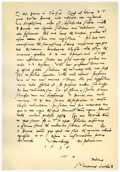 Carta de Martín Lutero a Thomas Cromwell, 9 de abril de 1536 de Martin Luther