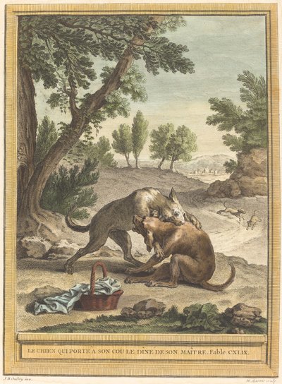 El perro que lleva la cena de su amo de Martin Marvie after Jean Baptiste Oudry