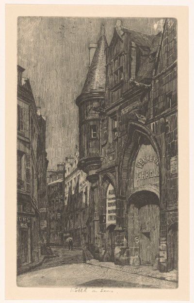 Vista de la calle con el Hôtel de Sens en París de Martin Monnickendam