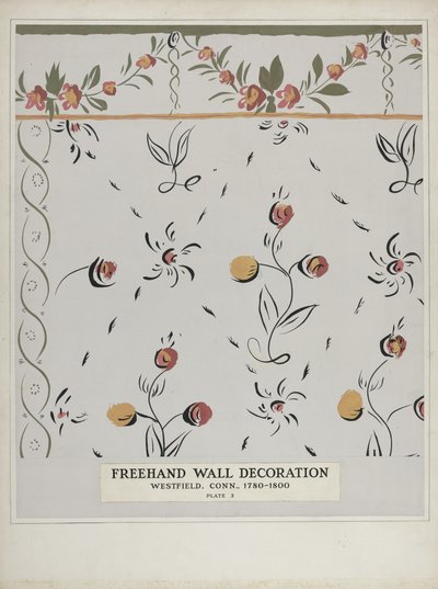 Detalle de pared pintada a mano, c. 1938 de Martin Partyka
