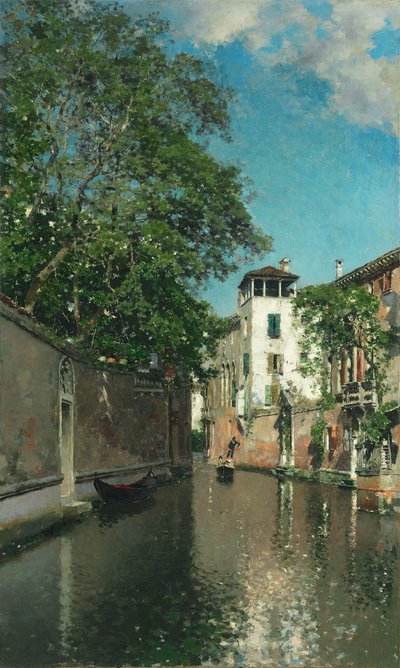 Canal en Venecia, c.1880 (óleo sobre lienzo) de Martín Rico y Ortega