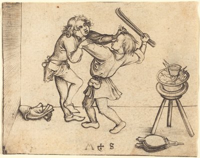 Aprendices Peleando de Martin Schongauer