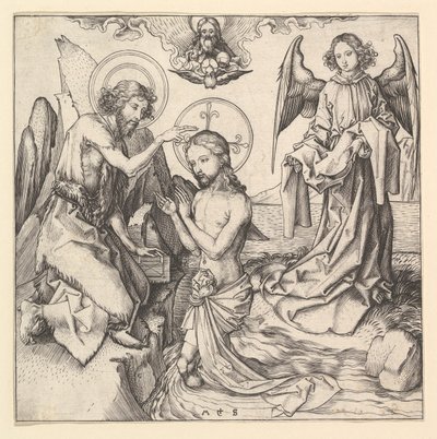 Bautismo de Cristo, ca. 1470-1474 de Martin Schongauer