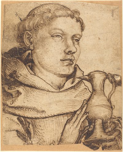 Busto de monje asistente a la comunión de Martin Schongauer