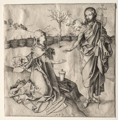 Cristo apareciendo a la Magdalena de Martin Schongauer