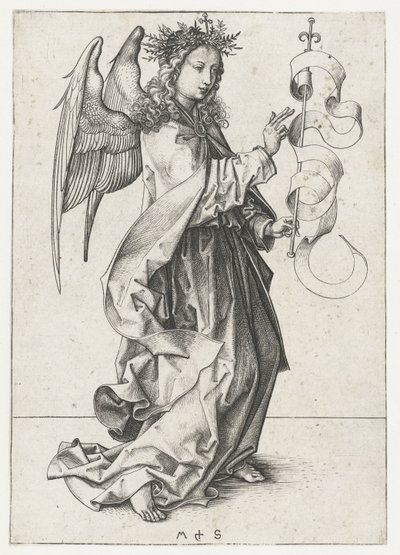 el ángel gabriel Anunciación (título de la serie) de Martin Schongauer