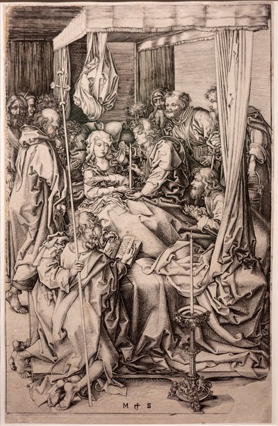 Grabado sobre papel. La Muerte de la Virgen. Martin Schongauer. Hacia 1470-1491. (grabado sobre papel) de Martin Schongauer