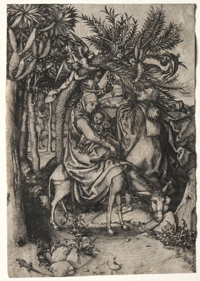 Huida a Egipto de Martin Schongauer