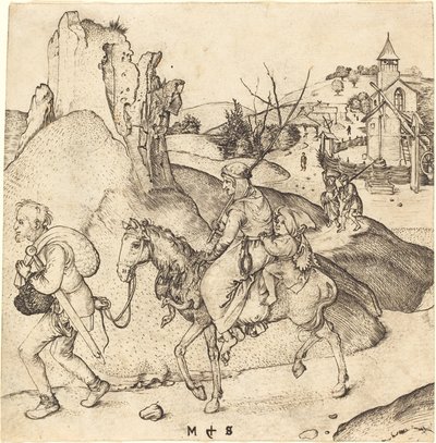 Familia campesina yendo al mercado de Martin Schongauer