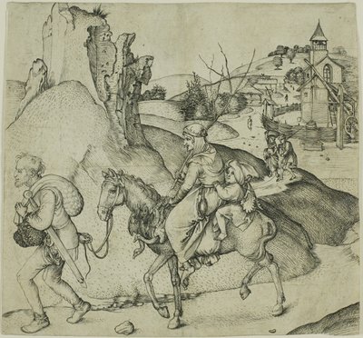 Una familia campesina va al mercado de Martin Schongauer