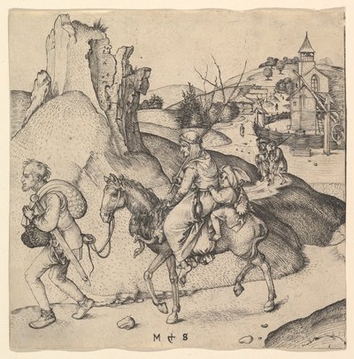 Familia campesina yendo al mercado de Martin Schongauer