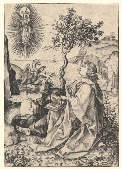 San Juan en Patmos, ca. 1435-1491 de Martin Schongauer
