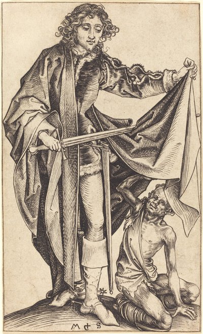 San Martín Dividiendo su Capa de Martin Schongauer