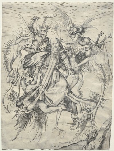 San Antonio atormentado por los demonios, 1400s de Martin Schongauer