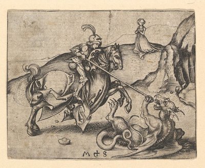 San Jorge matando al dragón, ca. 1435-1491 de Martin Schongauer