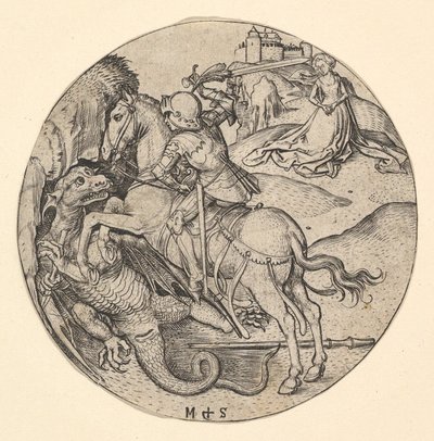 San Jorge matando al dragón, ca. 1435-1491 de Martin Schongauer