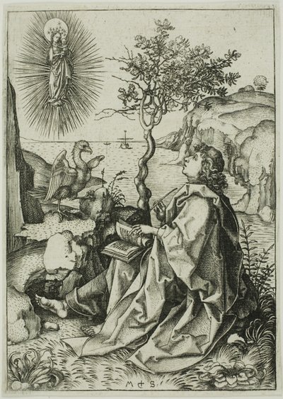 San Juan Evangelista en Patmos de Martin Schongauer