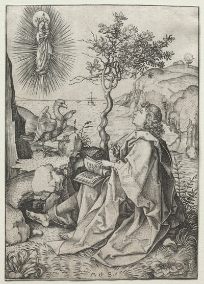 San Juan Evangelista en la isla de Patmos de Martin Schongauer