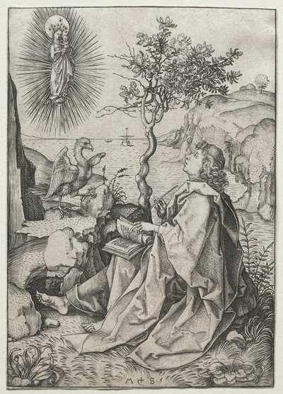 San Juan Evangelista en la isla de Patmos de Martin Schongauer