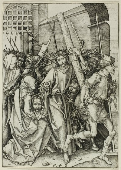 El porte de la cruz, de La Pasión de Martin Schongauer