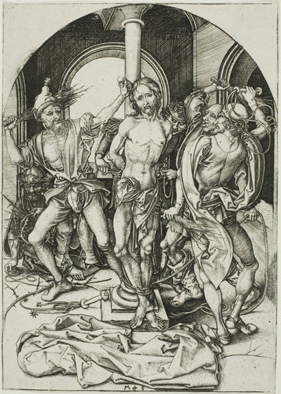 La flagelación, de La Pasión de Martin Schongauer