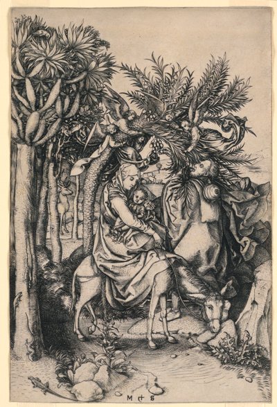 La huida a Egipto de Martin Schongauer