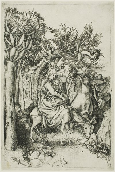 La huida a Egipto de Martin Schongauer