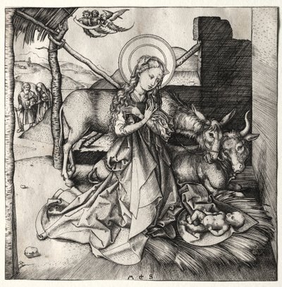 La vida de Cristo: La Natividad, c. 1480-1490 de Martin Schongauer