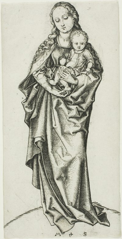 La Madonna y el niño con una manzana de Martin Schongauer