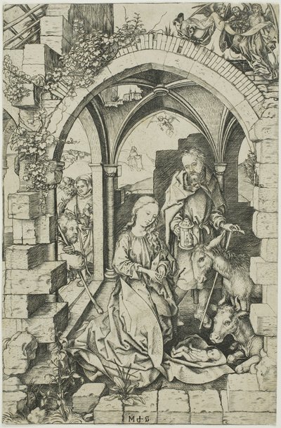 La Natividad, de la Vida de la Virgen de Martin Schongauer
