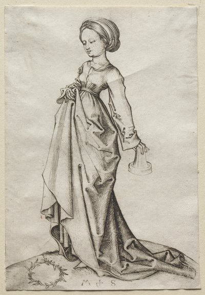 La segunda de las vírgenes necias de Martin Schongauer