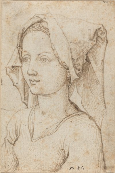 Joven Mujer con Pañuelo de Martin Schongauer